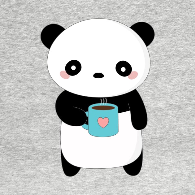 Kawaii Panda Coffee Lover T-Shirt by happinessinatee